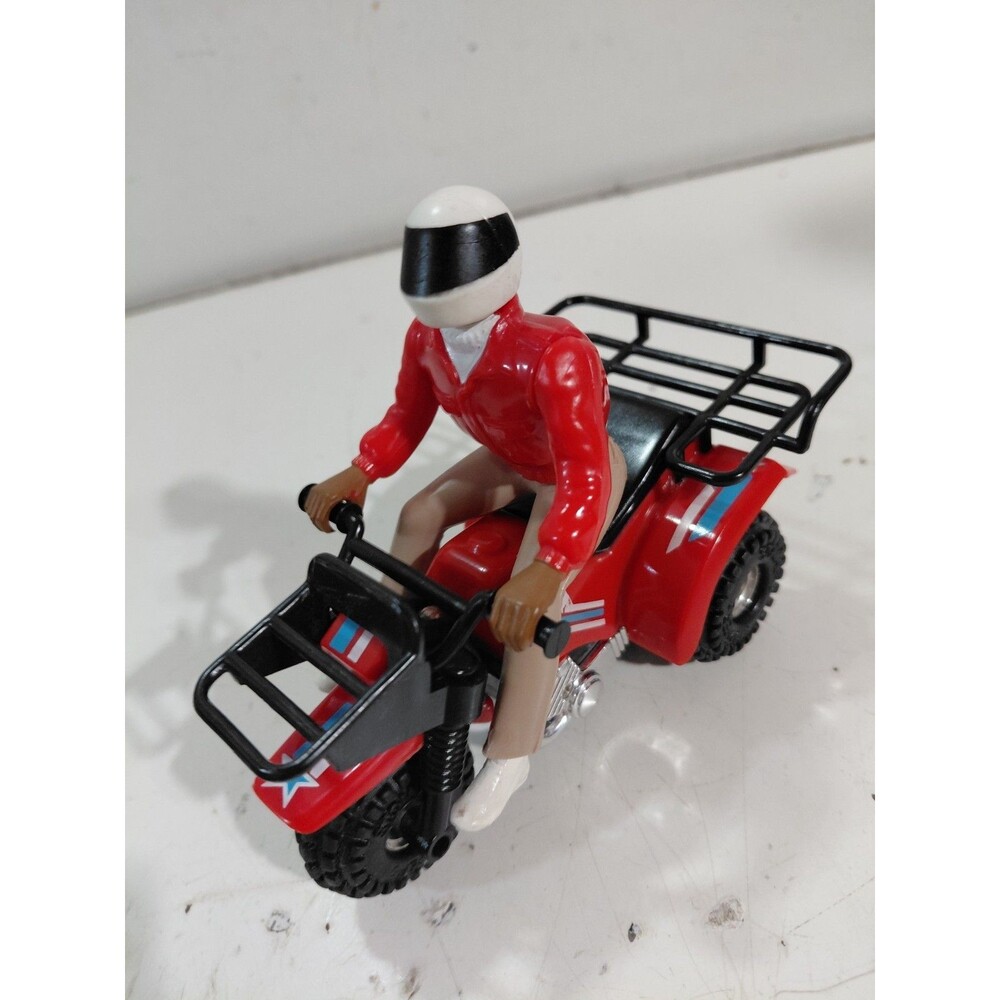 Schaper Stomper 4x4 Battery Operated Red USA ATV 3 Wheeler w/Rider
